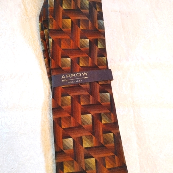 Arrow "Lattice Grid" Men's Tie - NEW with Tag - Picture 3 of 8